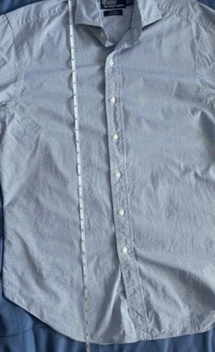 Vintage Polo Ralph Lauren Estate Classic Fit Dress Shirt Blue Check Men's M